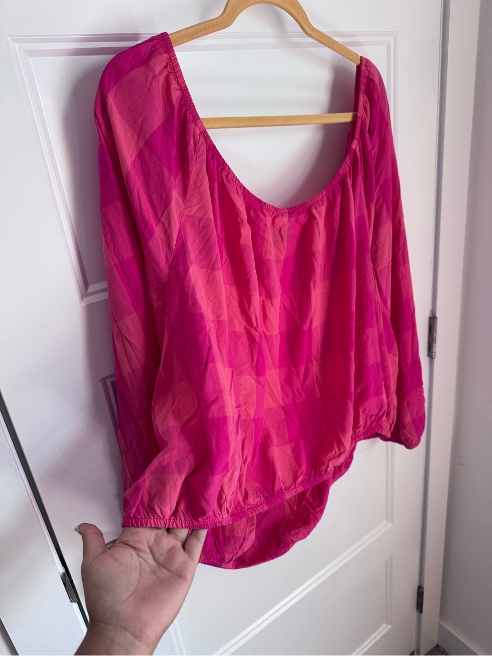 Lane Bryant Fuchsia Puff-Sleeve Blouse - Picture 4 of 4